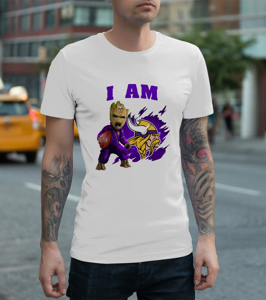 I Am Groot Minnesota Vikings Football Character T-Shirt