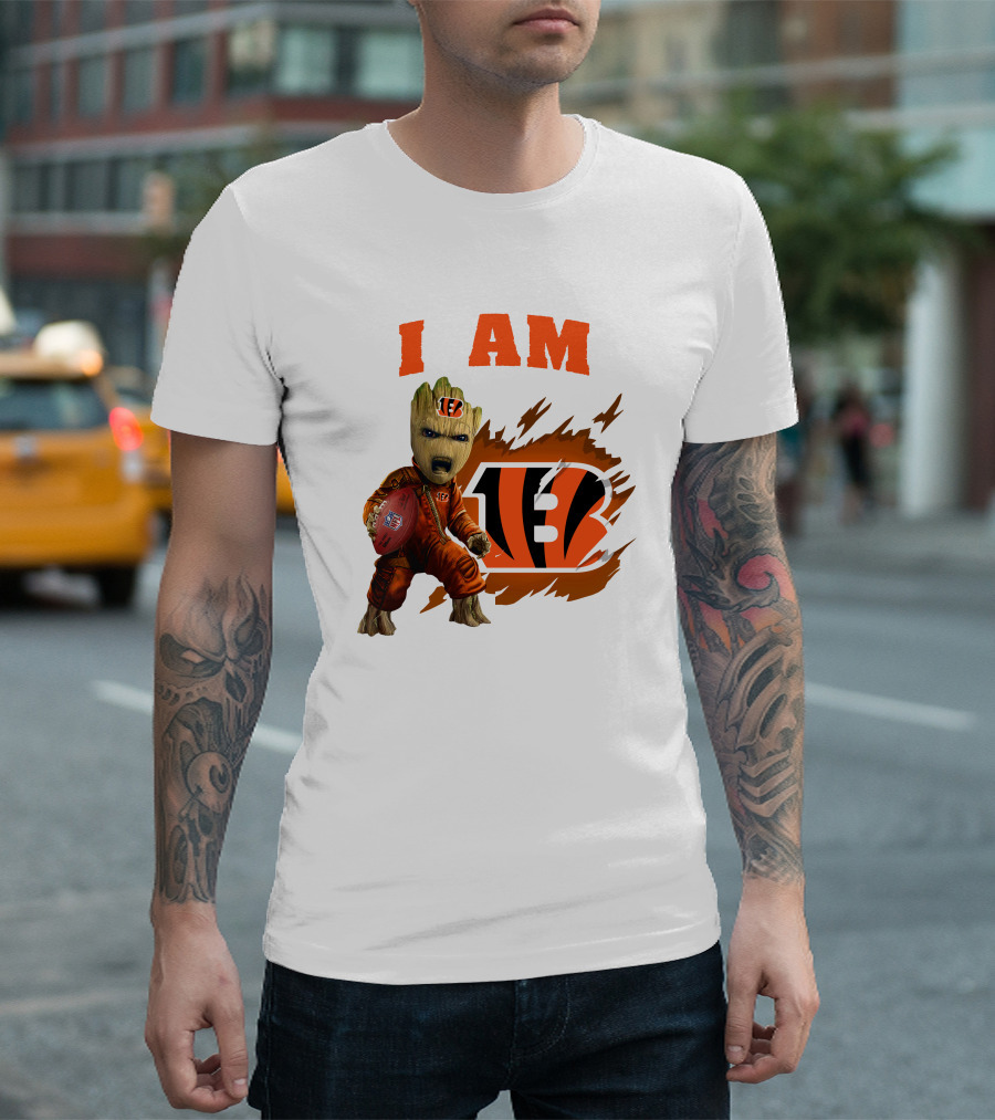 I Am Groot Bengals NFL Logo Football Character T-Shirt