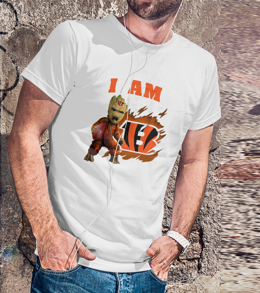 I Am Groot Bengals NFL Logo Football Character T-Shirt
