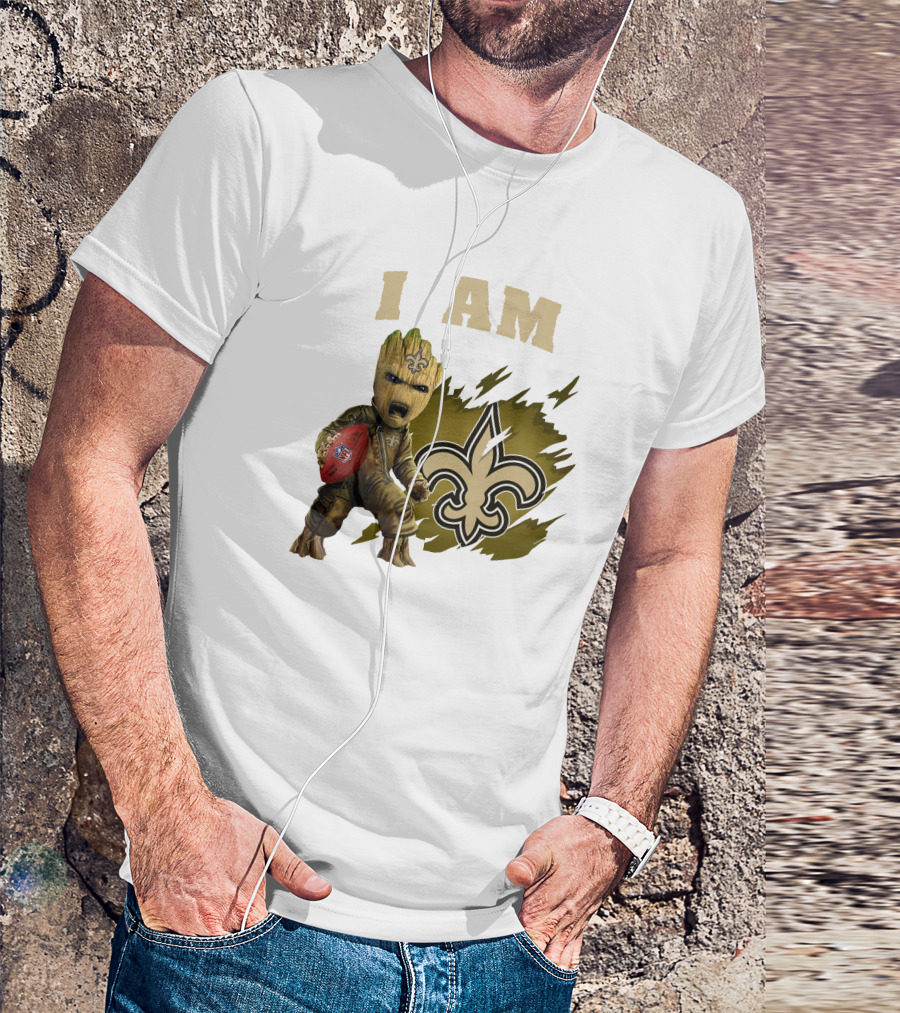 I Am Groot New Orleans Saints Football Fleur-de-lis T-Shirt