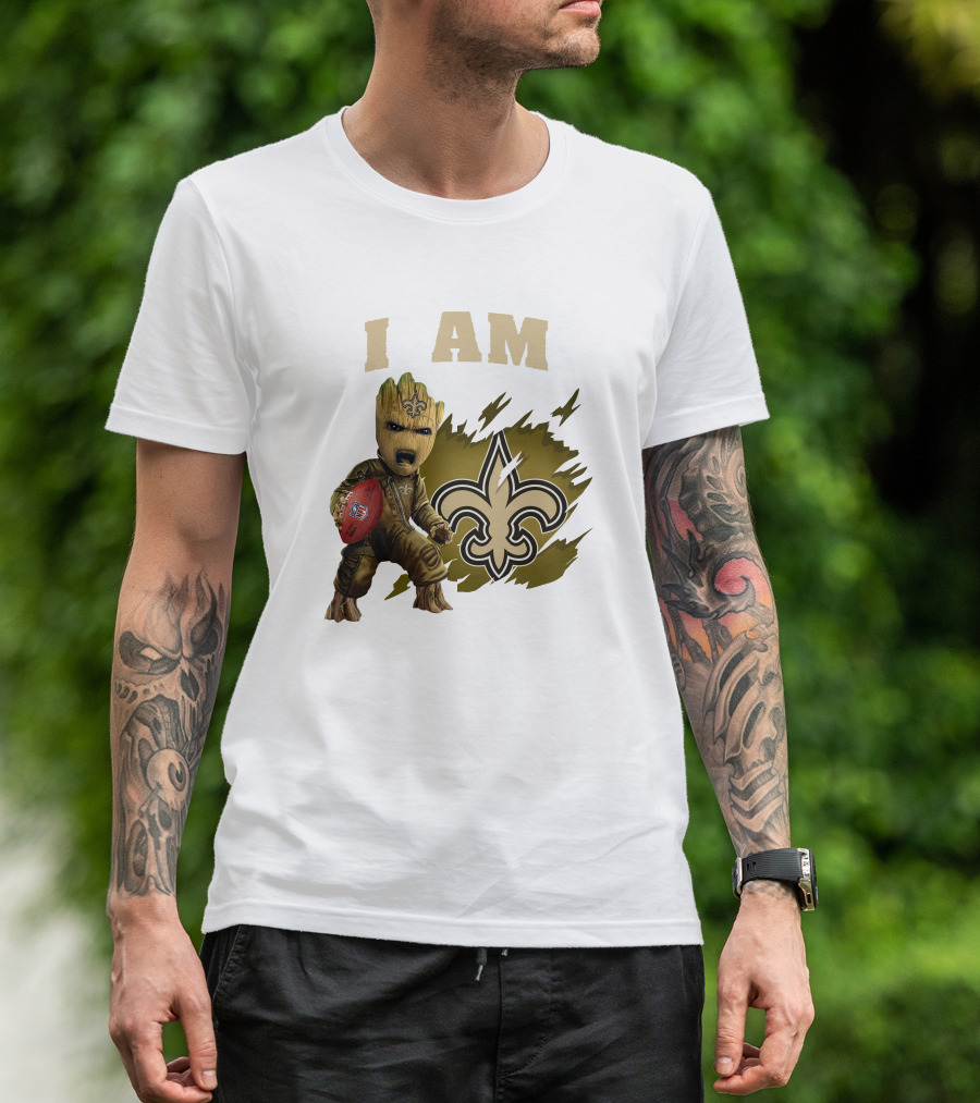I Am Groot New Orleans Saints Football Fleur-de-lis T-Shirt