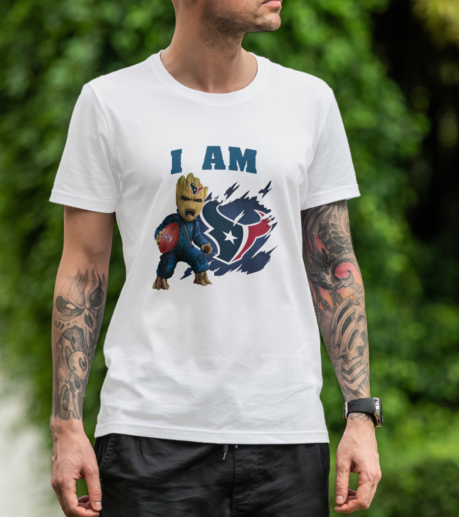 I Am Groot Houston Texans NFL Fan Gear T-Shirt
