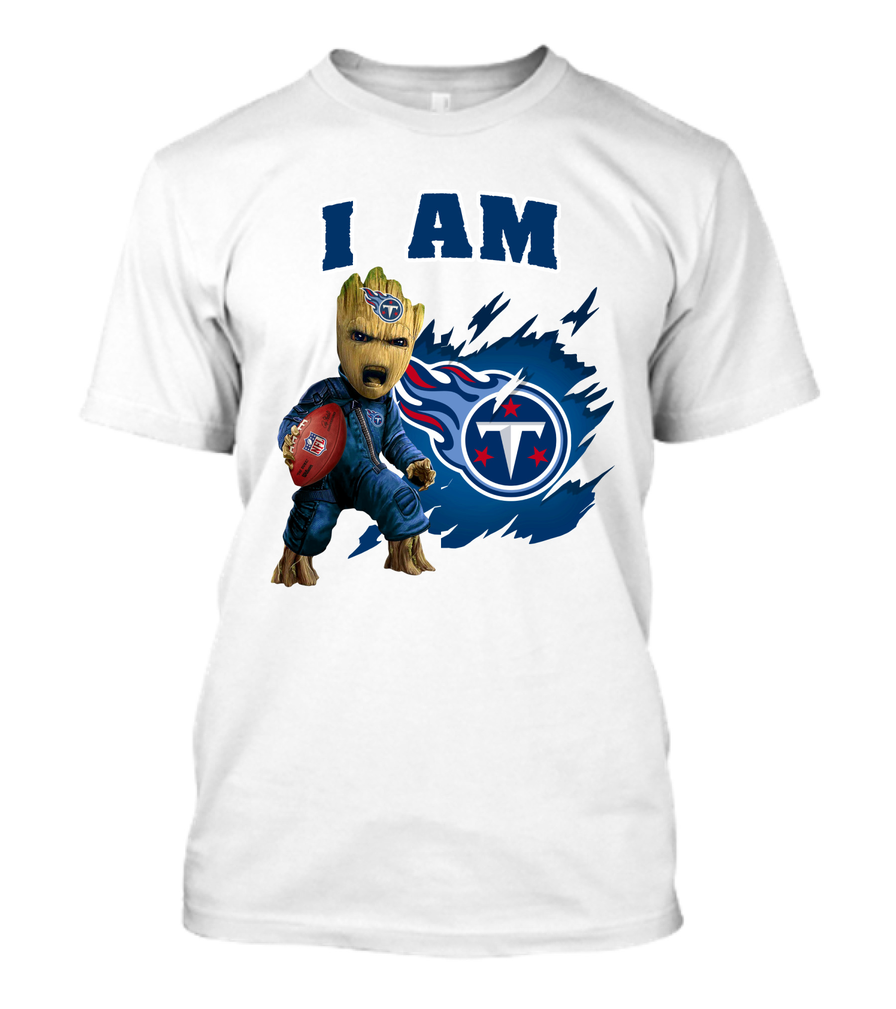 I Am Groot Titans Football Guardians Fan Crossover T-Shirt