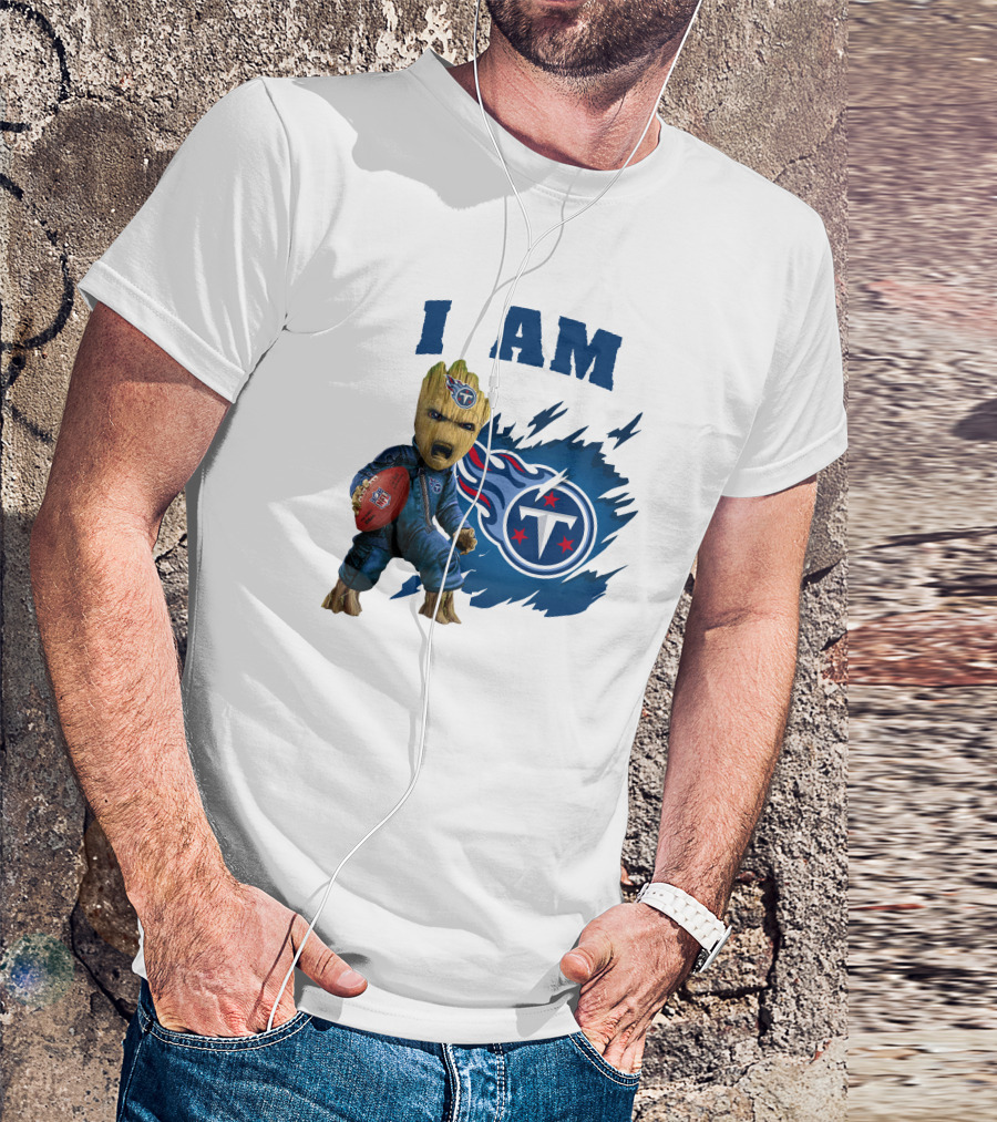 I Am Groot Titans Football Guardians Fan Crossover T-Shirt