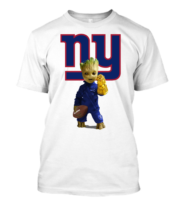 NY Giants Groot Football Infinity Gauntlet T-Shirt