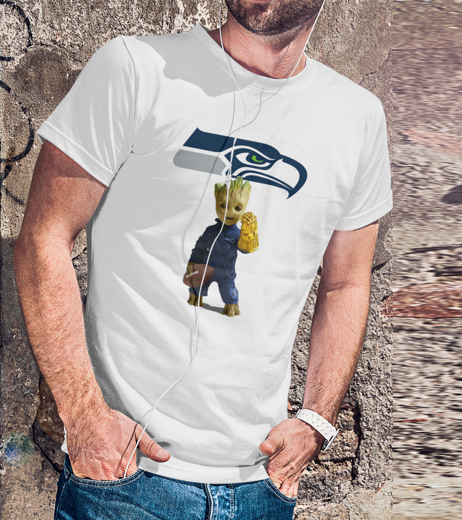 Seattle Seahawks Groot Football Infinity Glove T-Shirt