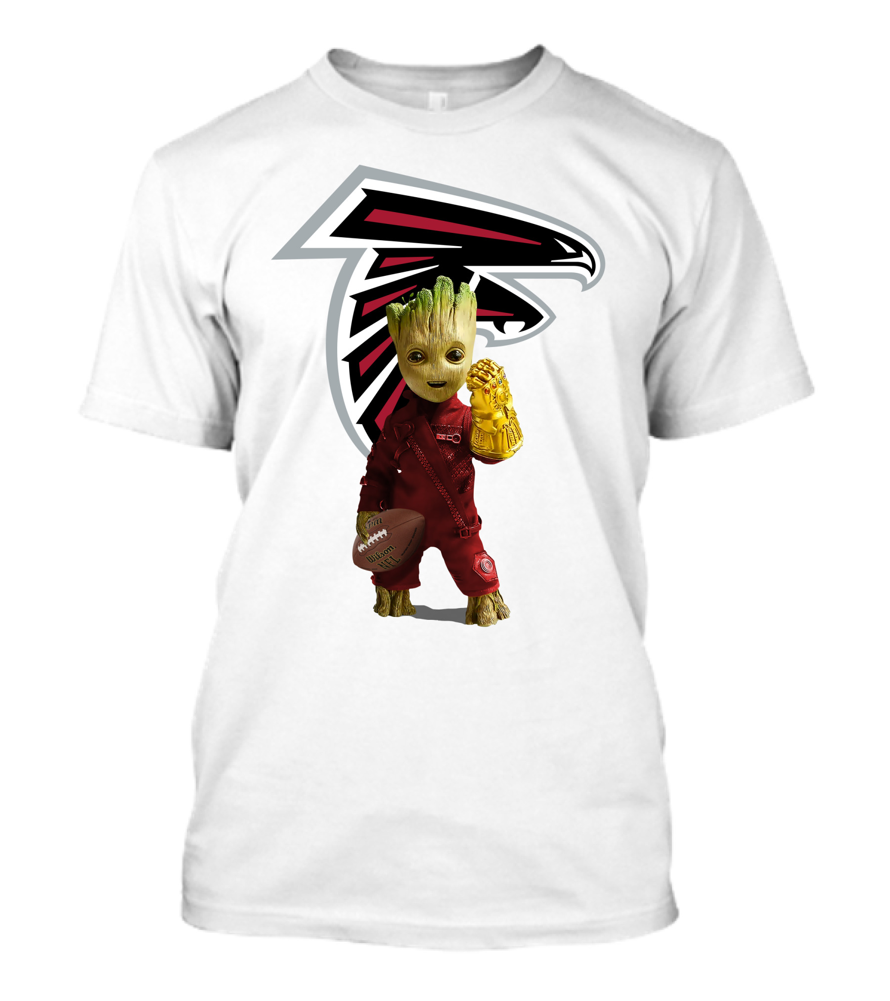 Atlanta Falcons Groot Holding Football And Glove T-Shirt