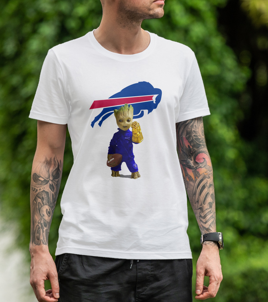 Buffalo Bills Groot Football Infinity Gauntlet T-Shirt