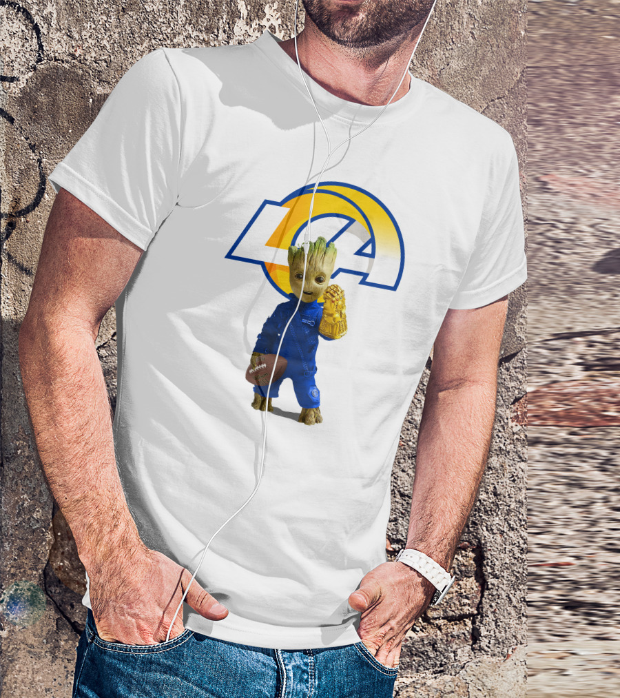 Los Angeles Rams Groot Football Infinity Gauntlet T-Shirt