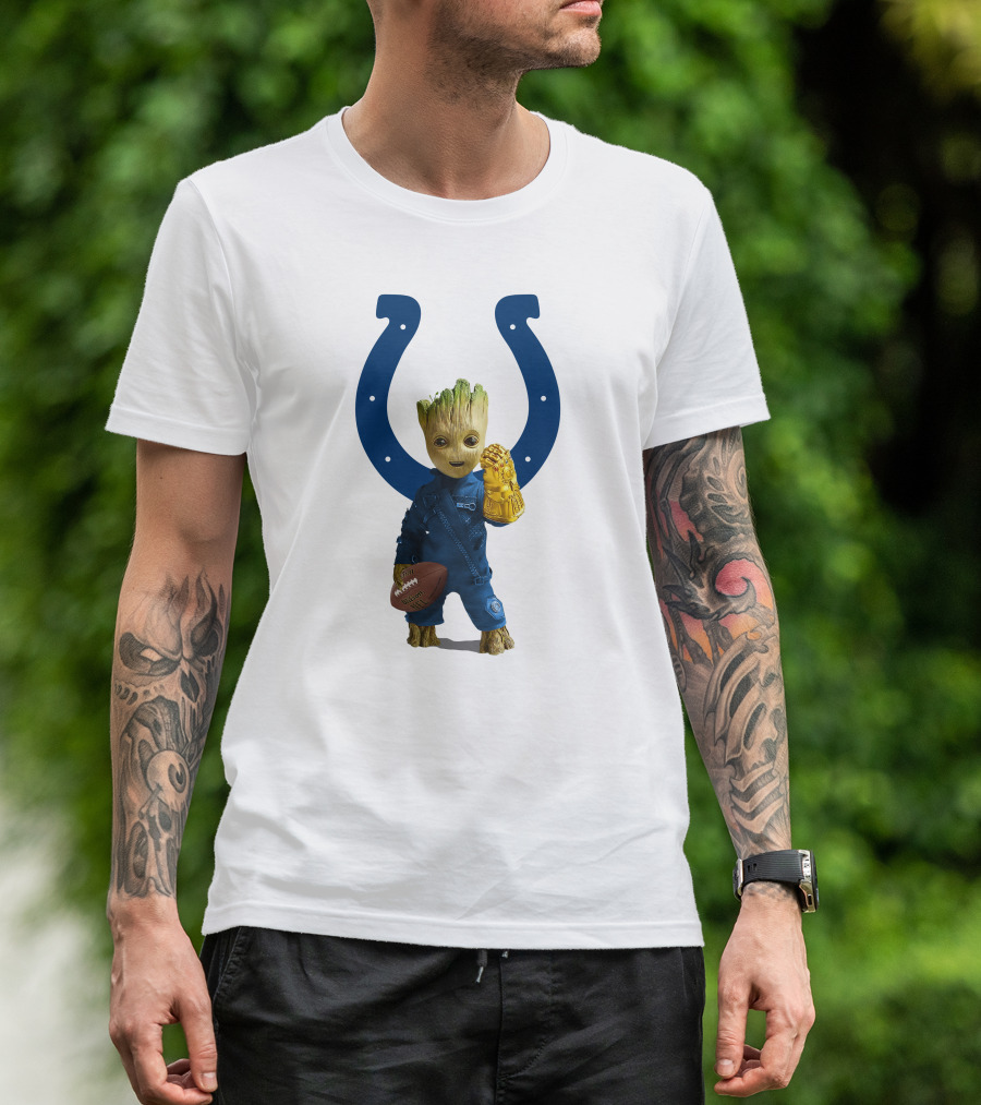 Indianapolis Colts Groot Infinity Gauntlet Football T-Shirt