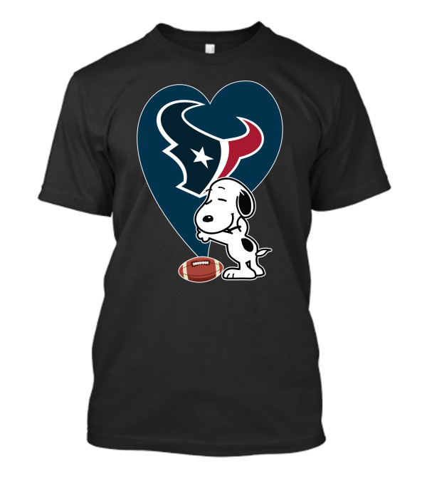 Houston Texans Snoopy Heart Hug Football T-Shirt