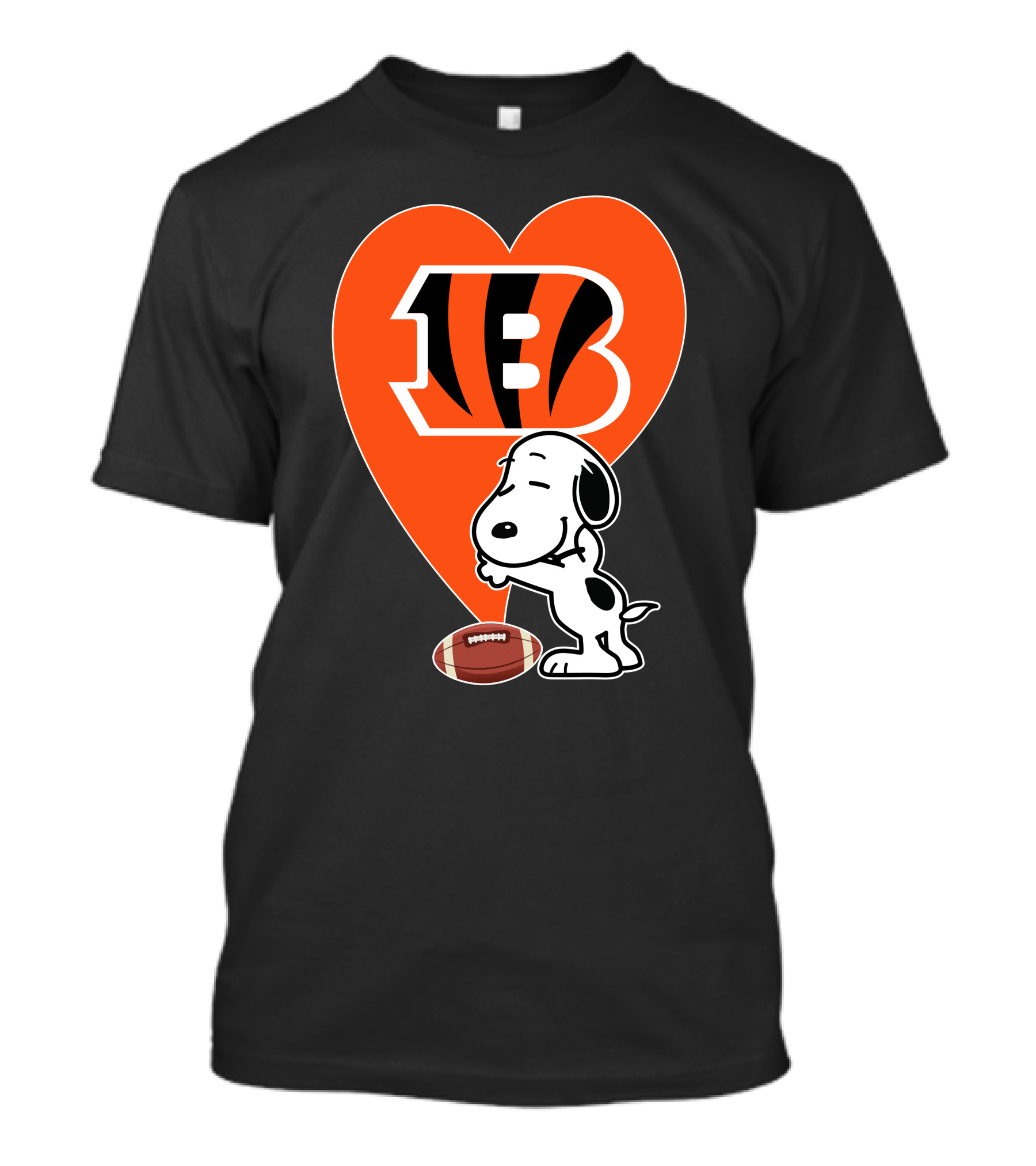 Cincinnati Bengals Snoopy Heart Football Hug T-Shirt