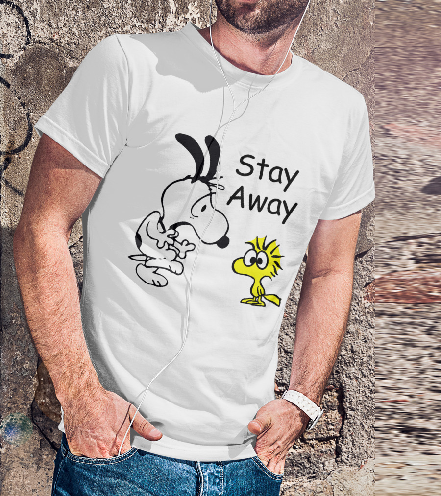 Stay Away Snoopy And Woodstock Confrontation T-Shirt