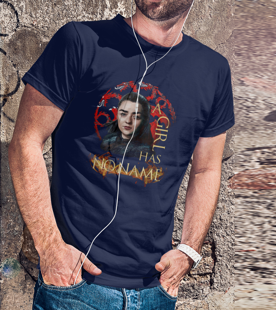 Arya Stark A Girl Has No Name Dragon Symbol Background T-Shirt