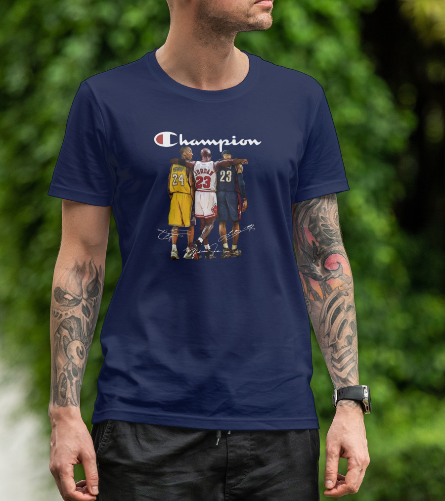 Champion Kobe Bryant Michael Jordan LeBron James Basketball Legends T-Shirt