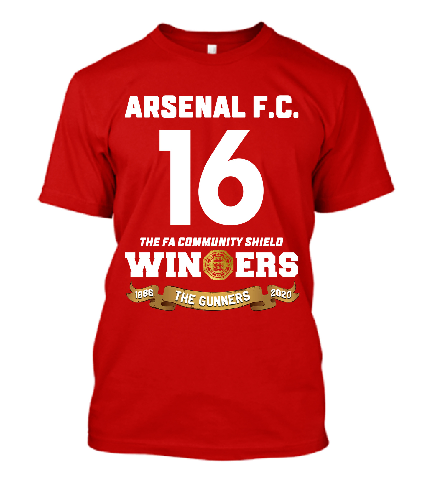 Arsenal F.C. 16 FA Community Shield Winners The Gunners 1886-2020 T-Shirt