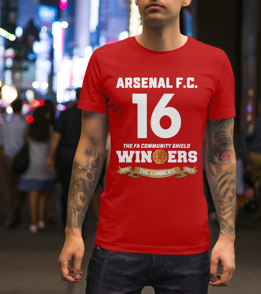 Arsenal F.C. 16 FA Community Shield Winners The Gunners 1886-2020 T-Shirt