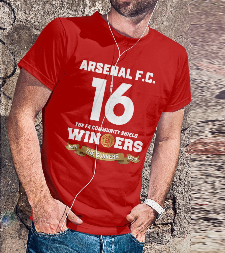 Arsenal F.C. 16 FA Community Shield Winners The Gunners 1886-2020 T-Shirt