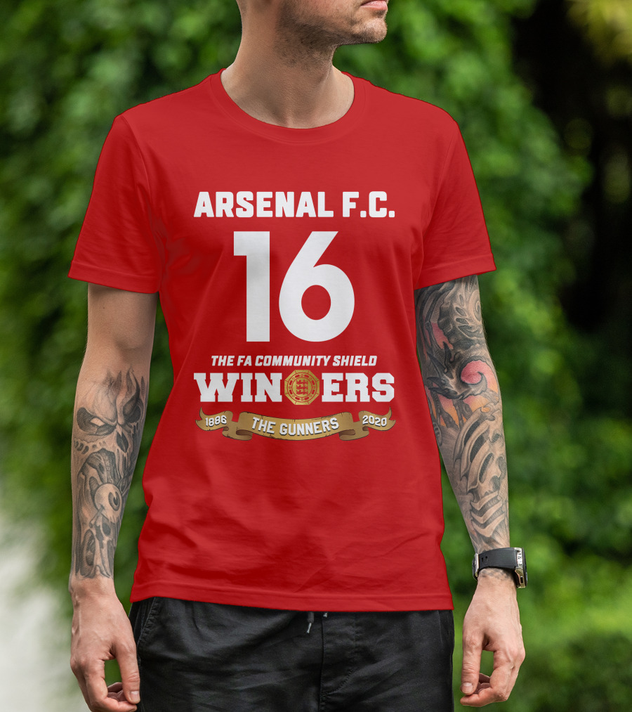 Arsenal F.C. 16 FA Community Shield Winners The Gunners 1886-2020 T-Shirt