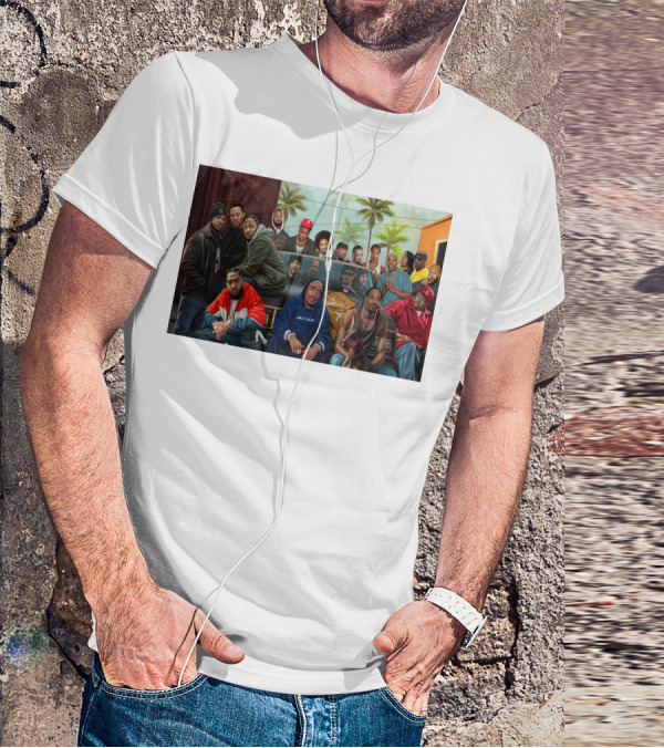 WCHH Hip Hop Legends Collage Icons In Urban Street Scene T-Shirt