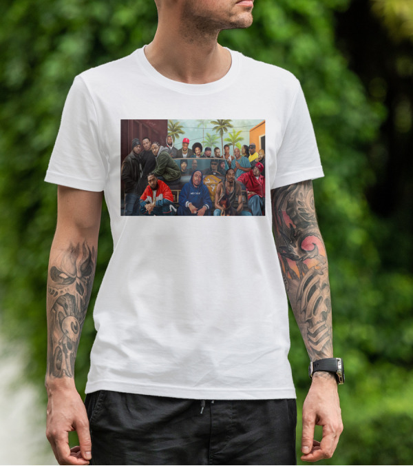 WCHH Hip Hop Legends Collage Icons In Urban Street Scene T-Shirt