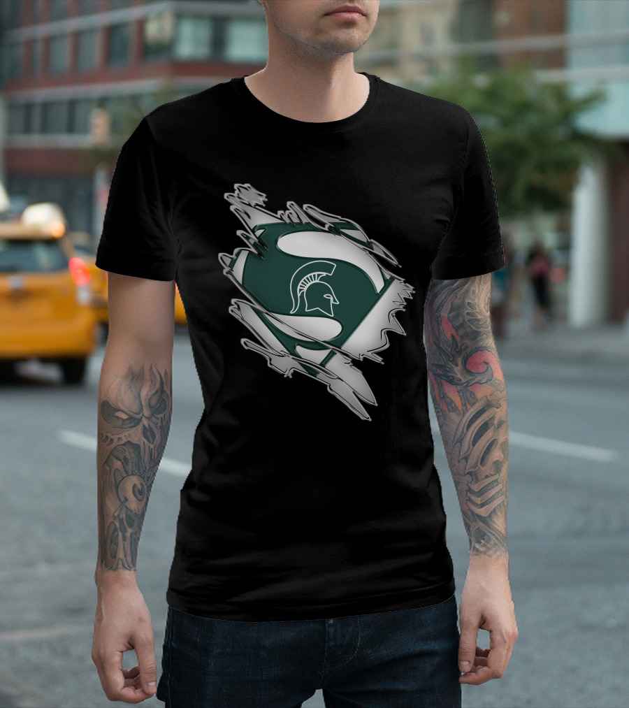 Michigan State Spartans Superman Logo Shield T-Shirt