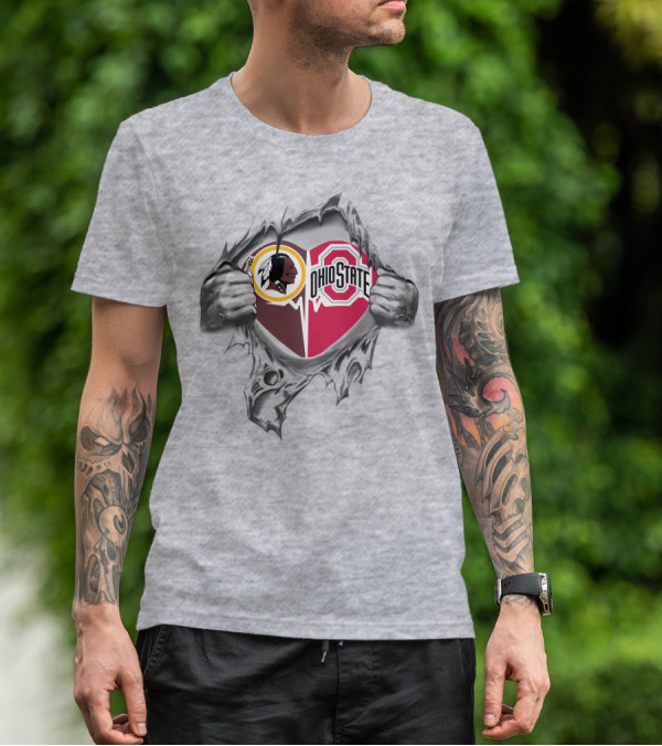 Washington Redskins Ohio State Buckeyes Logo Mashup T-Shirt