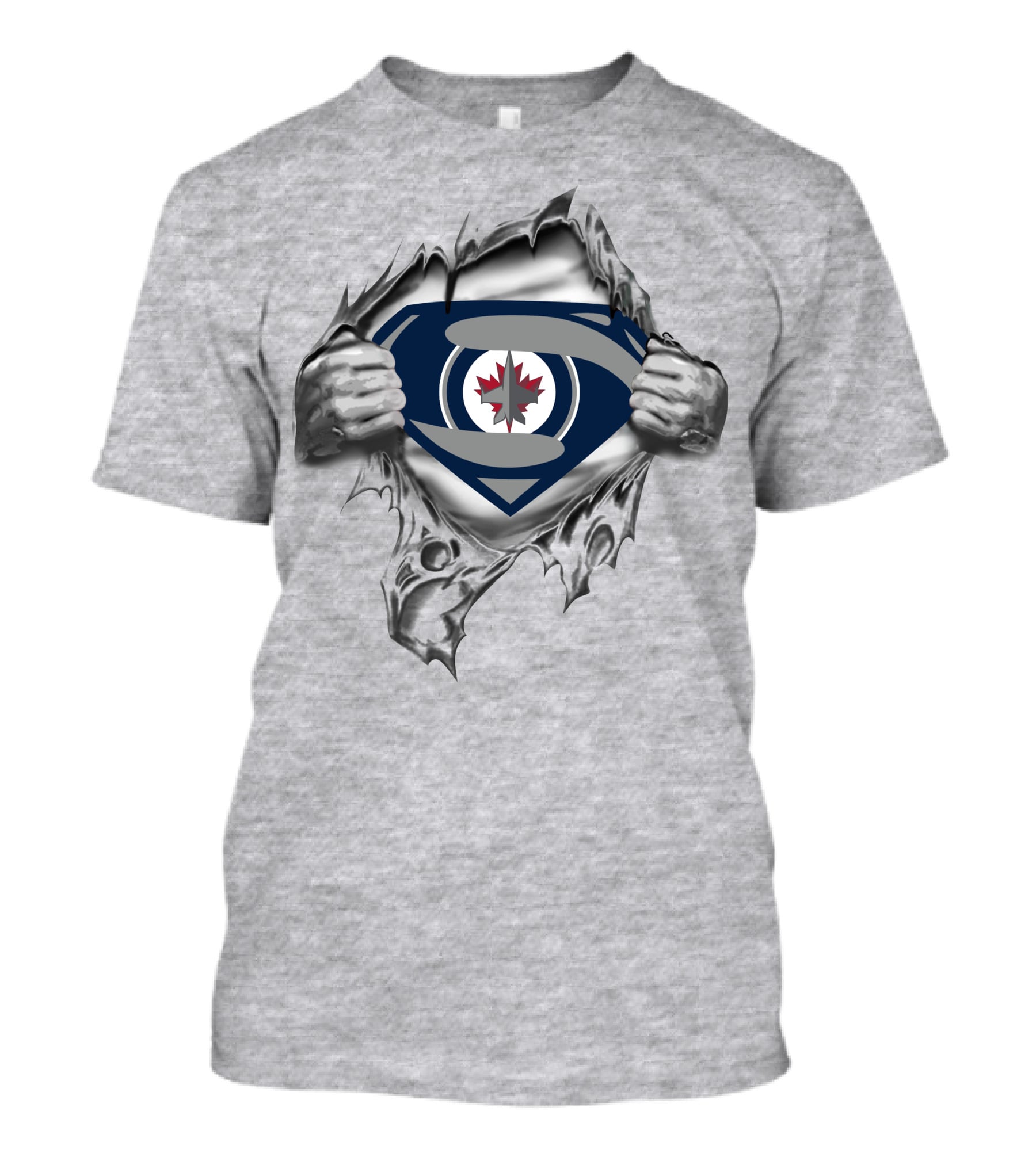 Winnipeg Jets Superhero Logo Reveal T-Shirt