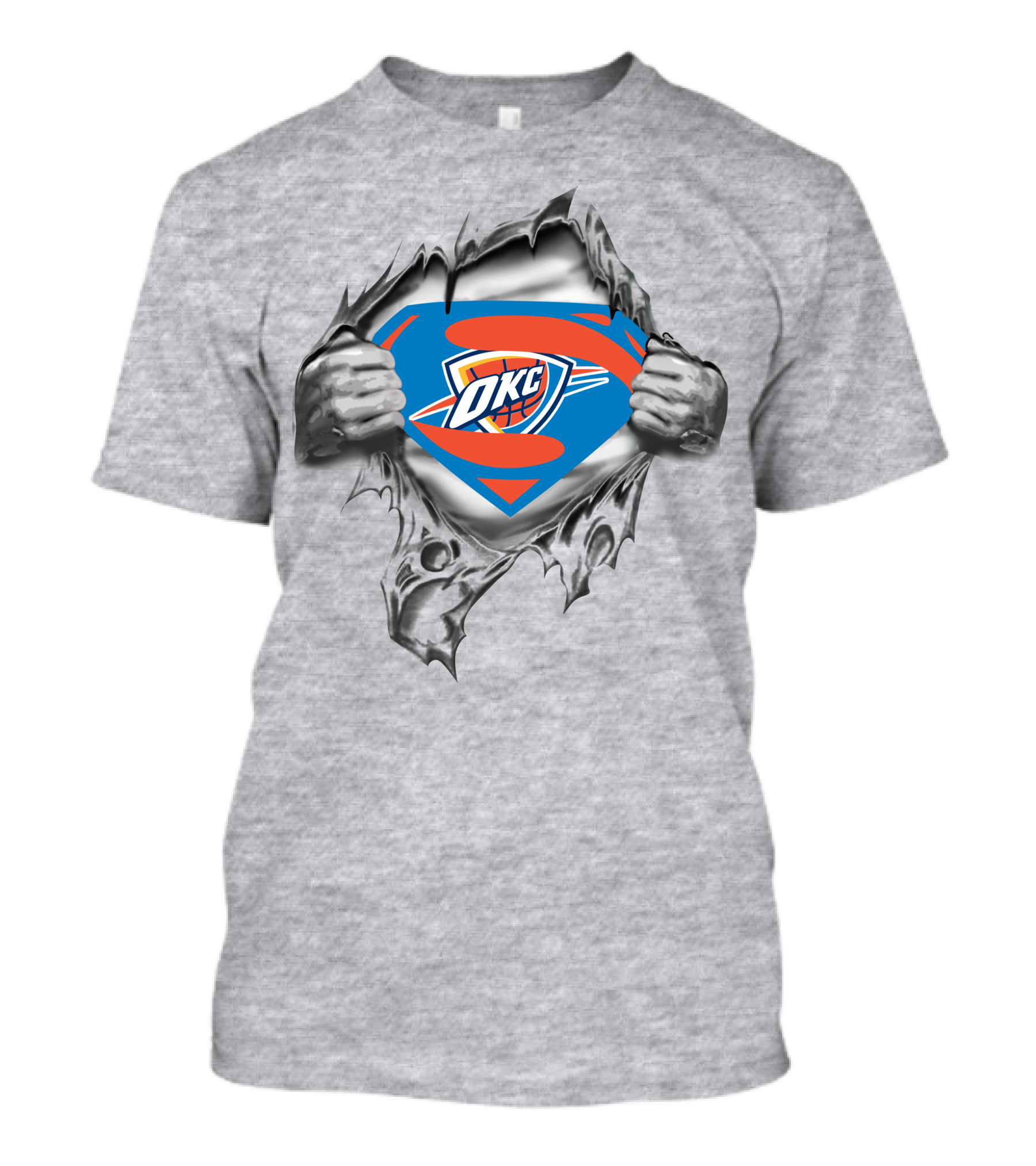 Oklahoma City Thunder Superhero Logo Fusion T-Shirt