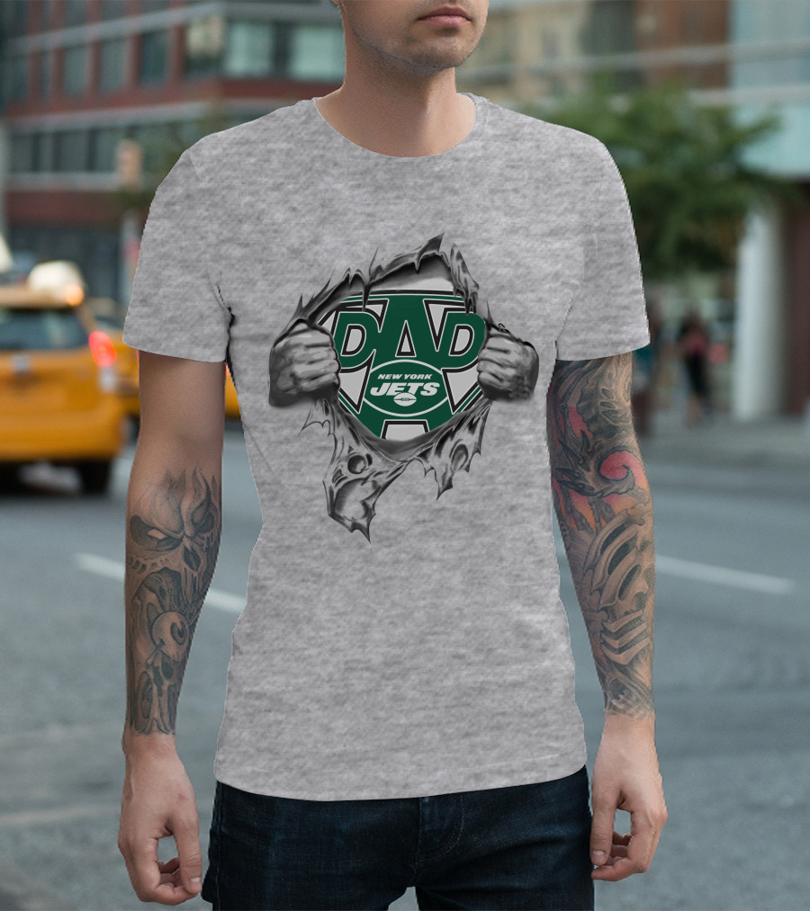 Super Dad New York Jets Fan Hero Burst T-Shirt