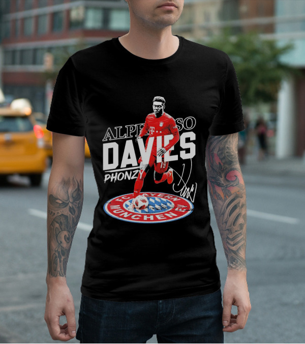 Alphonso Davies Phonzy FC Bayern Munchen Signature Soccer Jersey T-Shirt