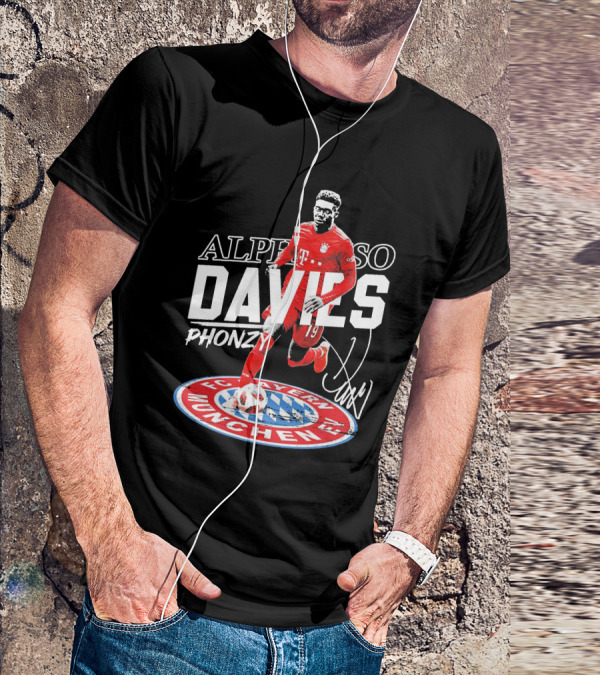Alphonso Davies Phonzy FC Bayern Munchen Signature Soccer Jersey T-Shirt
