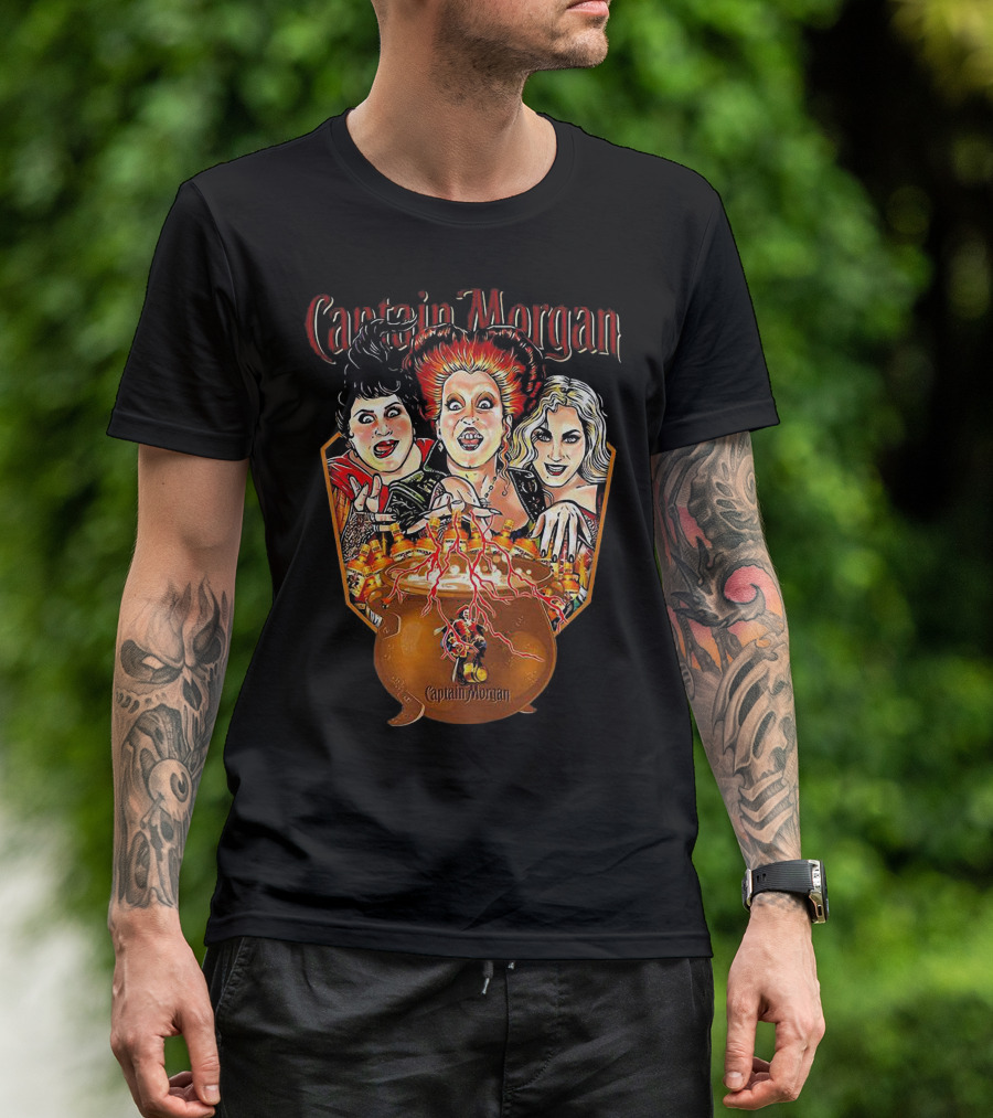 Captain Morgan Halloween Hocus Pocus Witches Cauldron T-Shirt