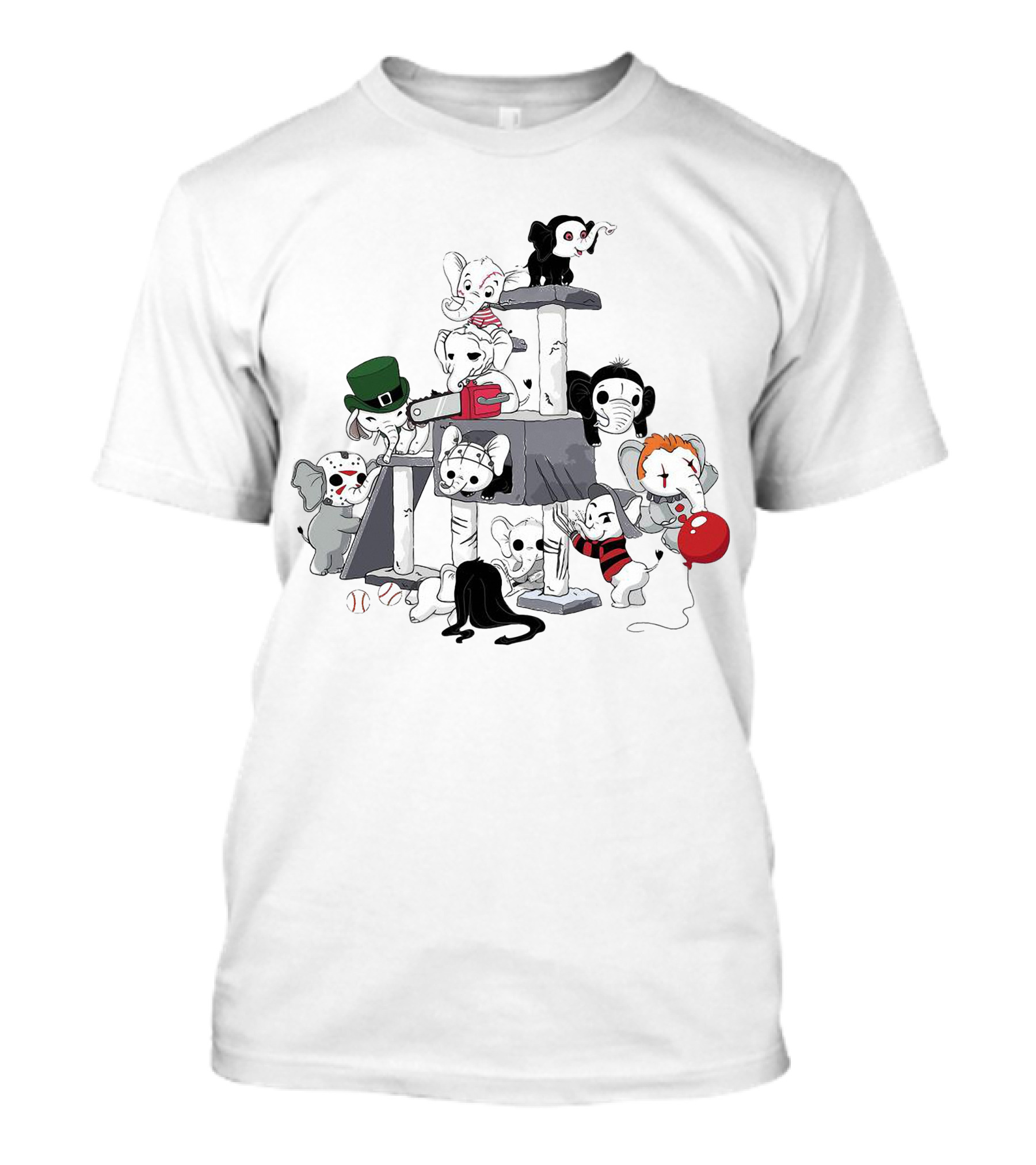 Halloween Elephant Horror Movie Characters T-Shirt
