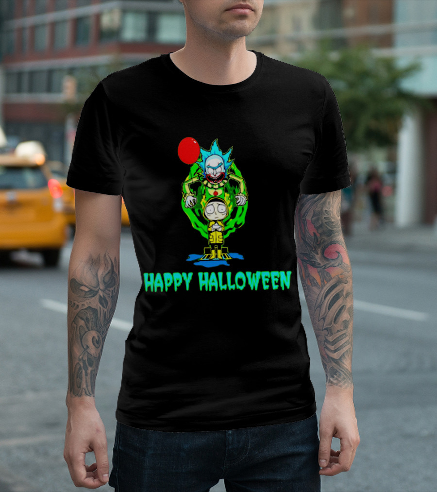 Happy Halloween Pennywise Rick And Morty T-Shirt