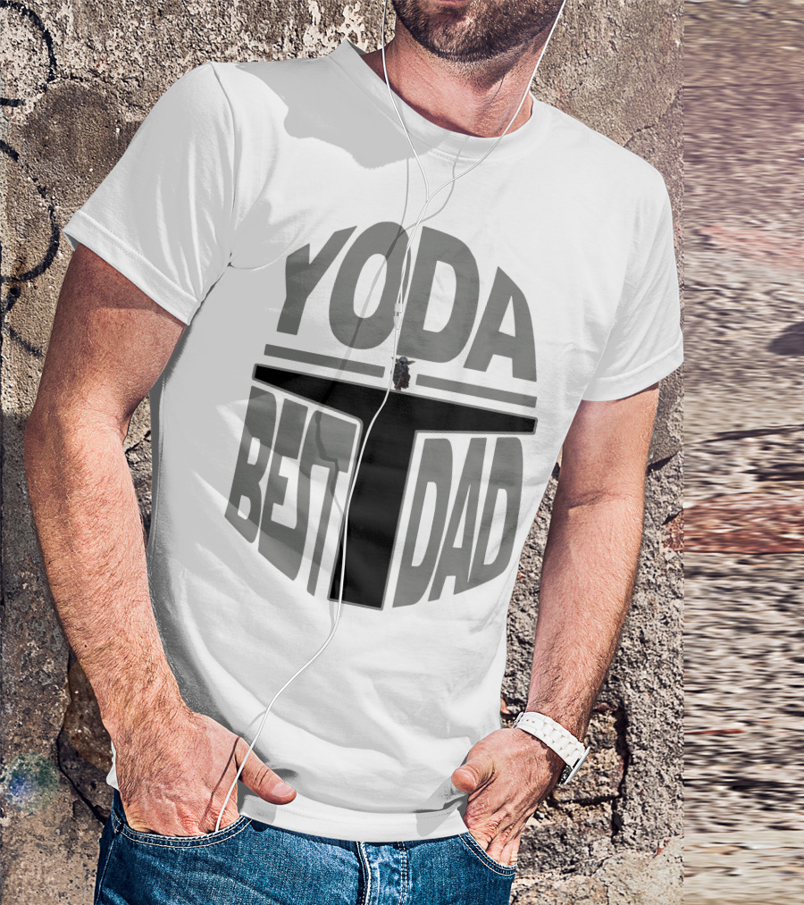 Yoda Best Dad The Mandalorian Helmet Baby Yoda T-Shirt