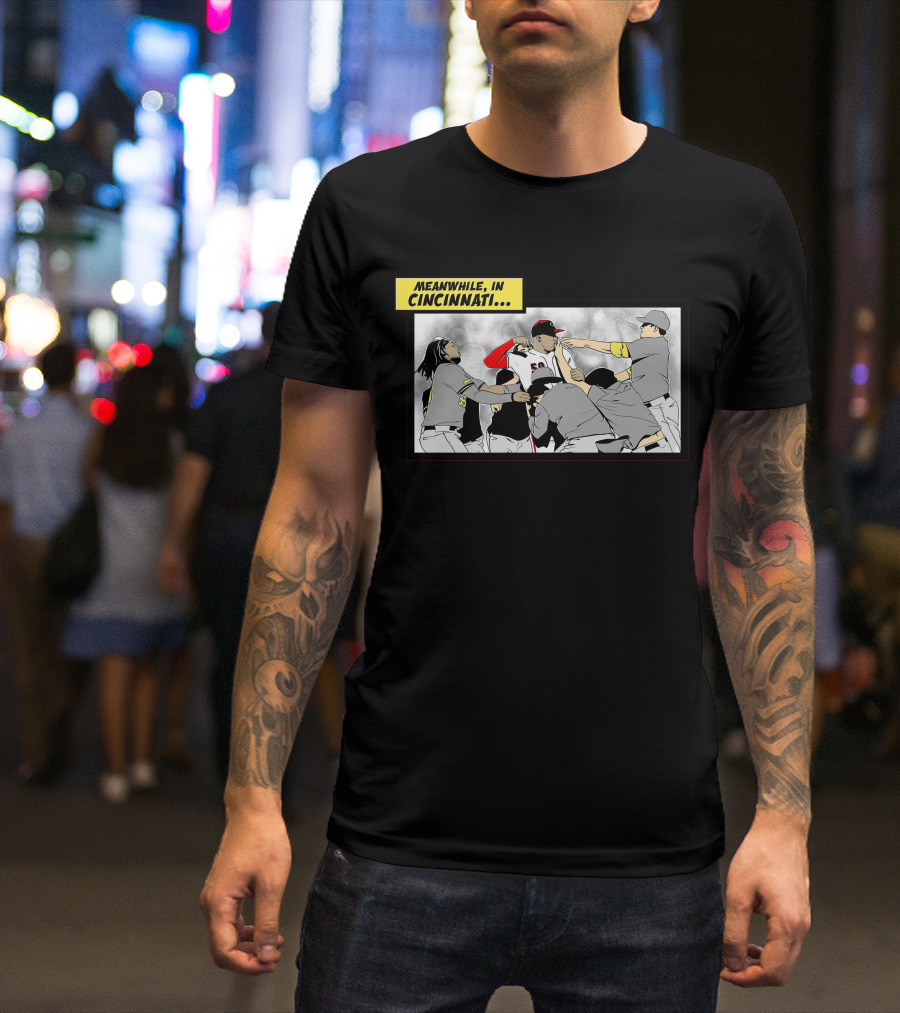 Meanwhile In Cincinnati Baseball Brawl Scene T-Shirt
