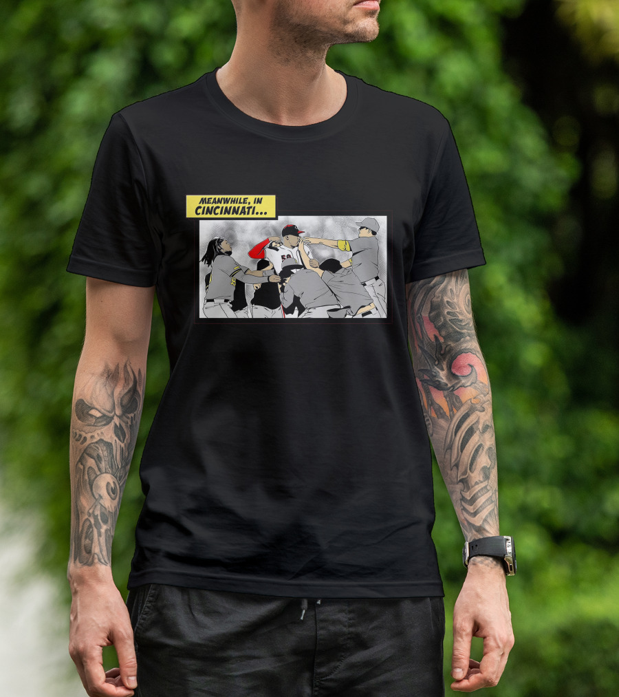 Meanwhile In Cincinnati Baseball Brawl Scene T-Shirt