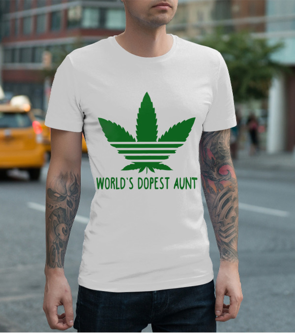 World's Dopest Aunt Marijuana Leaf Stripes T-Shirt