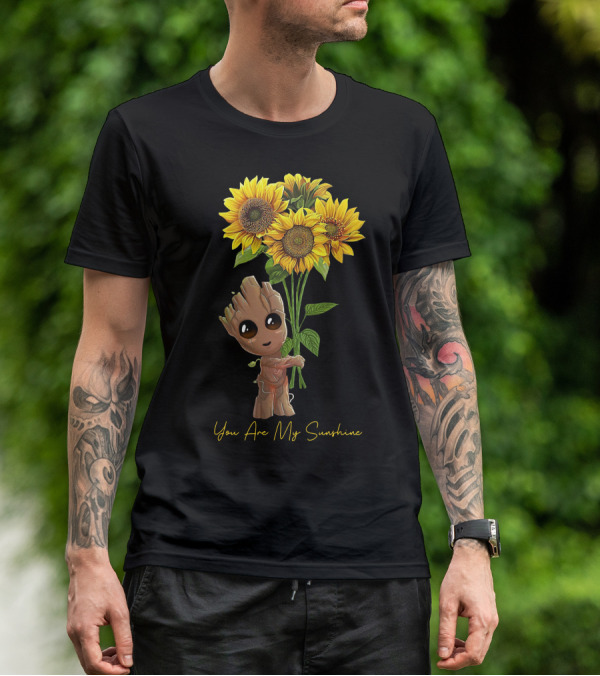 Baby Groot Holding Sunflowers You Are My Sunshine T-Shirt
