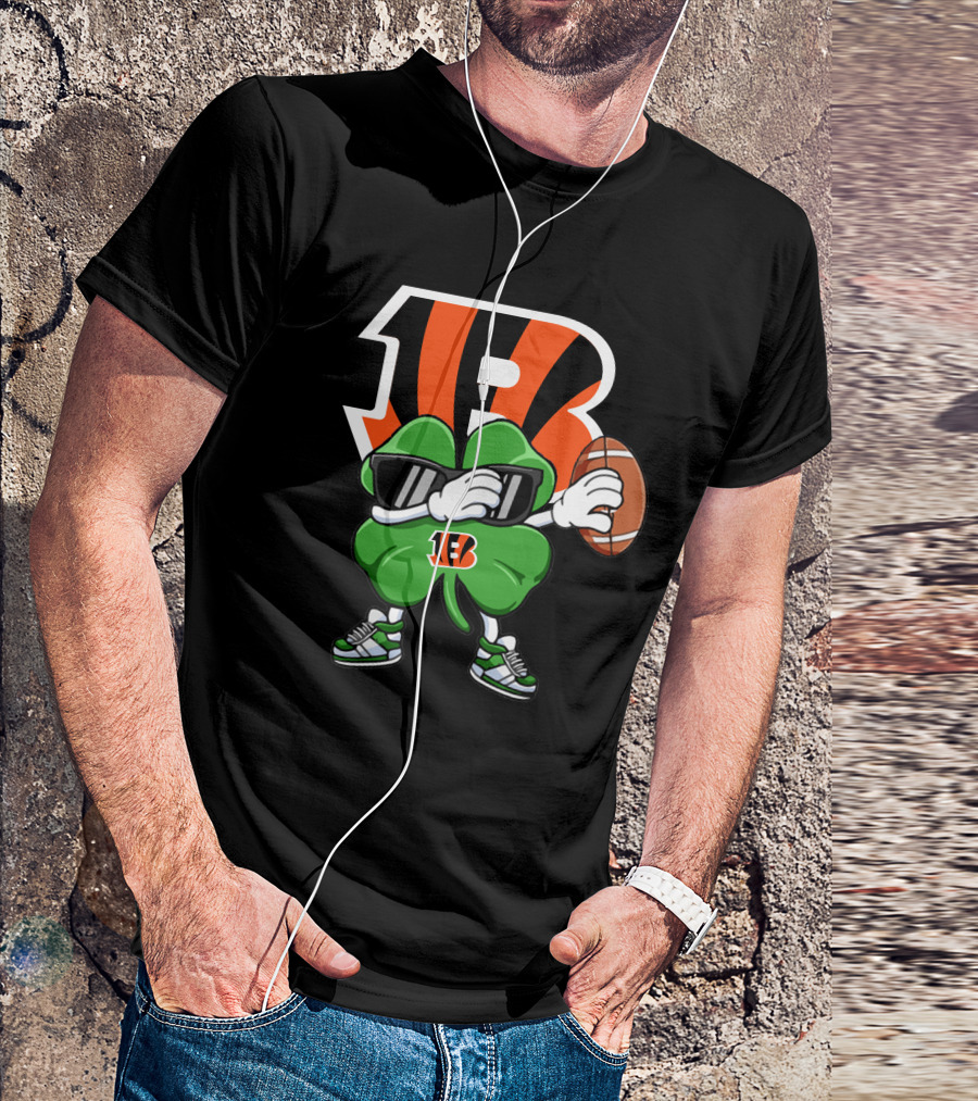 Cincinnati Bengals Football Clover With Sunglasses And Ball T-Shirt