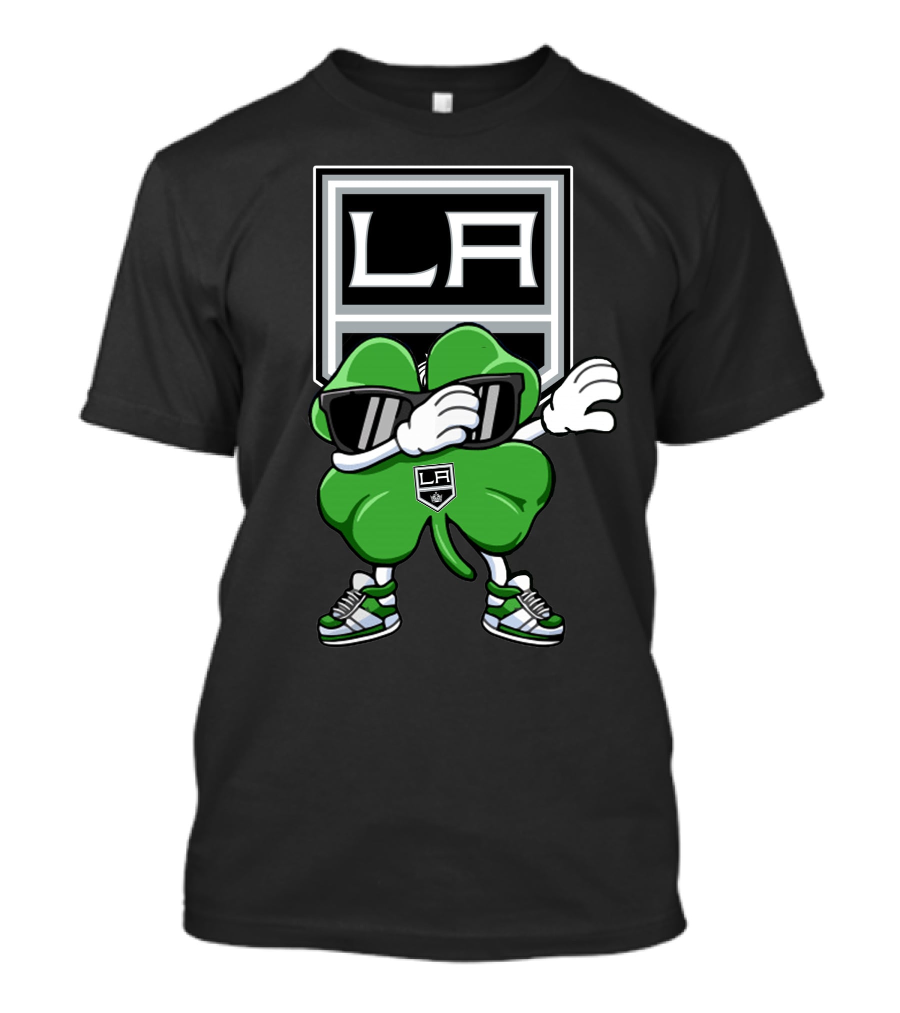 LA Kings Dabbing Shamrock With Sunglasses And Sneakers T-Shirt