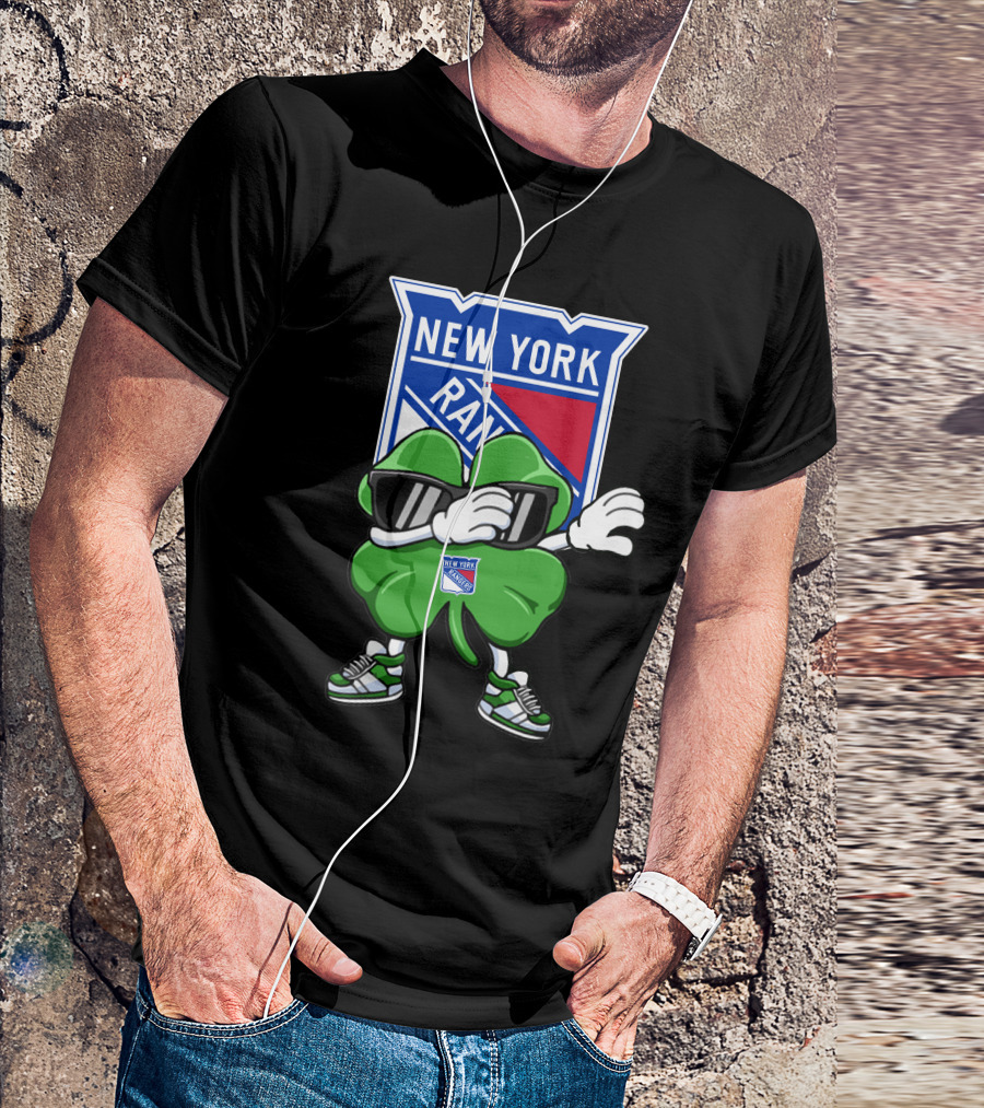 New York Rangers Clover Mascot Dabbing T-Shirt