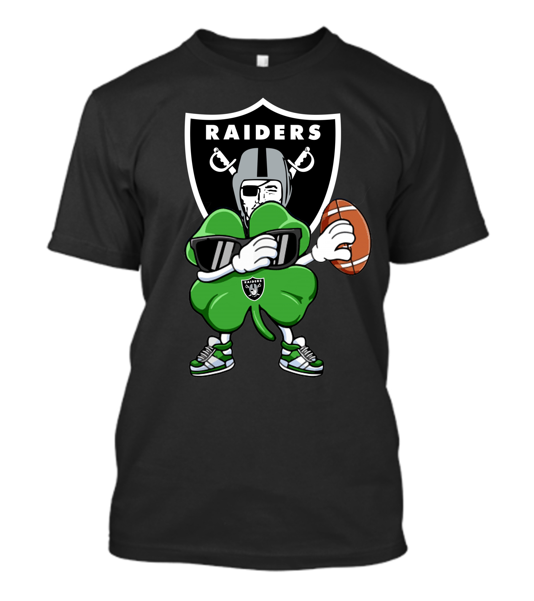 Oakland Raiders Shamrock Football Player T-Shirt