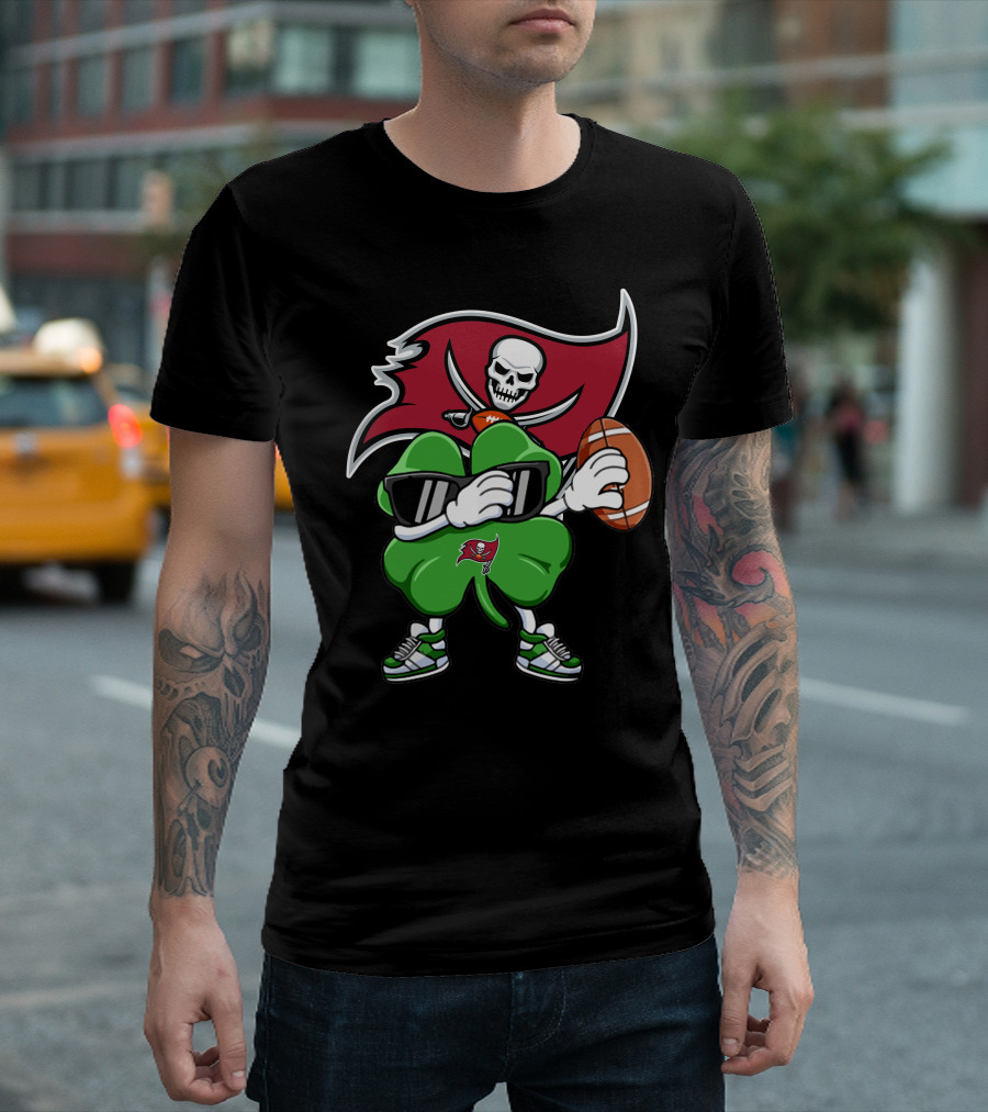 Tampa Bay Buccaneers Lucky Clover Football T-Shirt