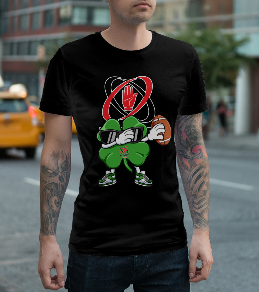 Ulster Rugby Clover Football Icon with Red Hand T-Shirt