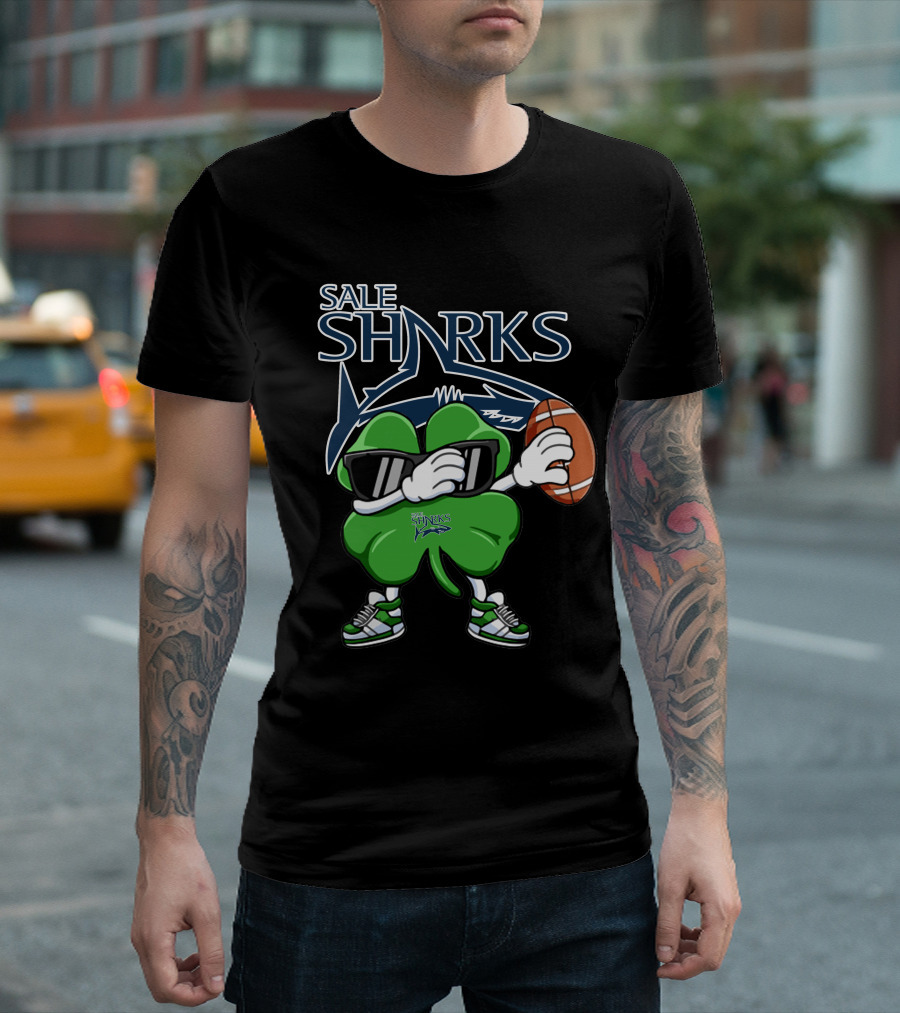 SALE SHARKS SHAMROCK FOOTBALL T-Shirt
