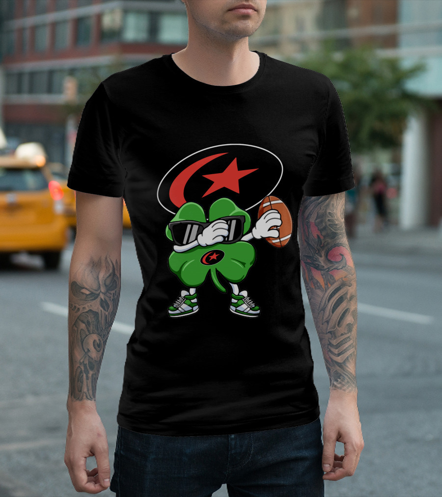 Saracens Rugby Lucky Clover Star Logo Football T-Shirt