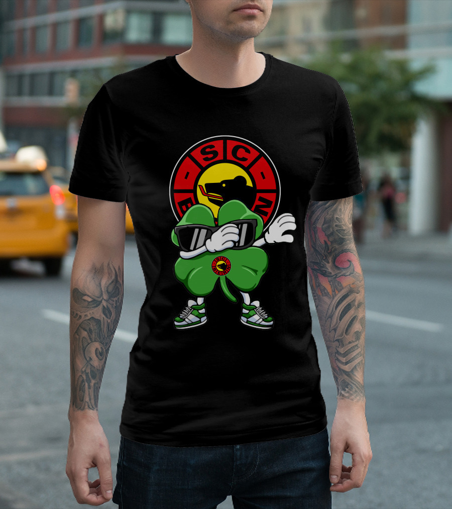 SC Bern Cool Clover Mascot with Sunglasses and Bear T-Shirt