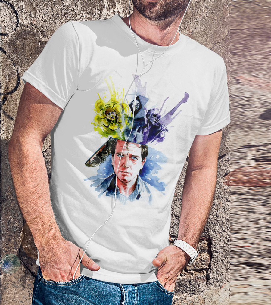 Peter Gabriel Watercolor Portrait With Surreal Artistic Elements T-Shirt